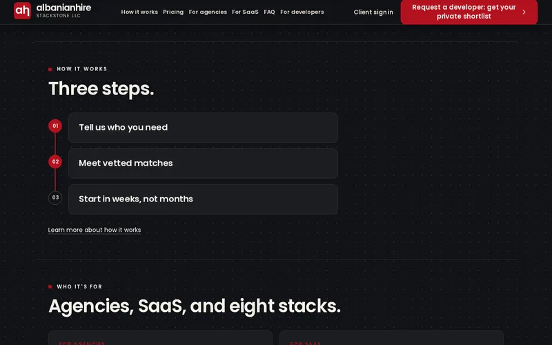 AlbanianHire How it works section