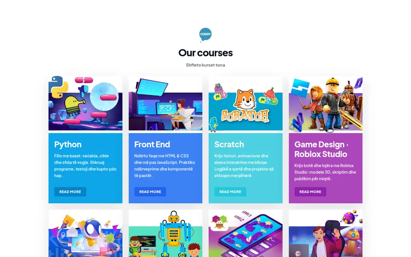 Learn with Coddy course cards