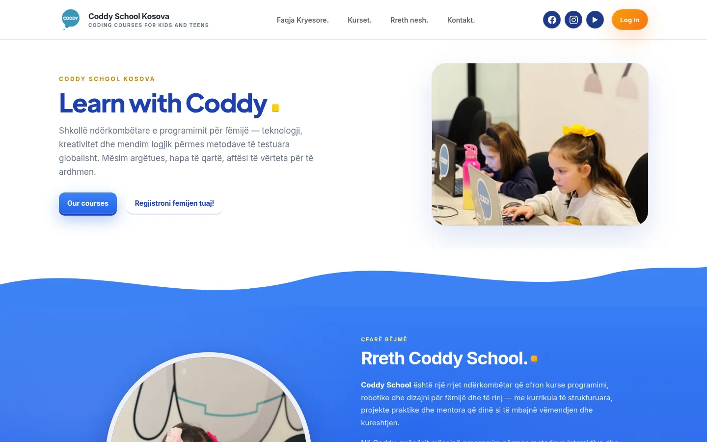 Learn with Coddy homepage on desktop